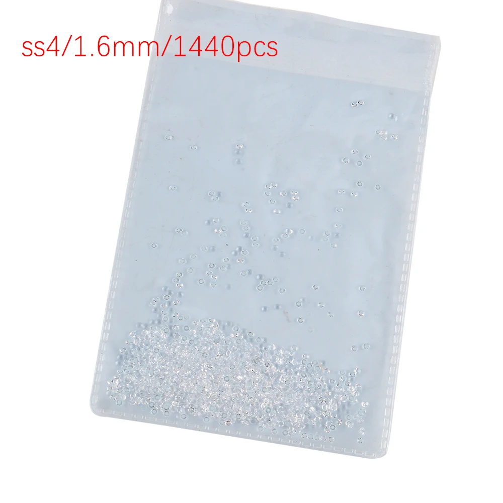 SS3 SS4 SS5 SS6 SS8 1440pcs Clear Crystal AB Golden Back Stones  3D Non HotFix FlatBack Nail Art Rhinestones Decorations 