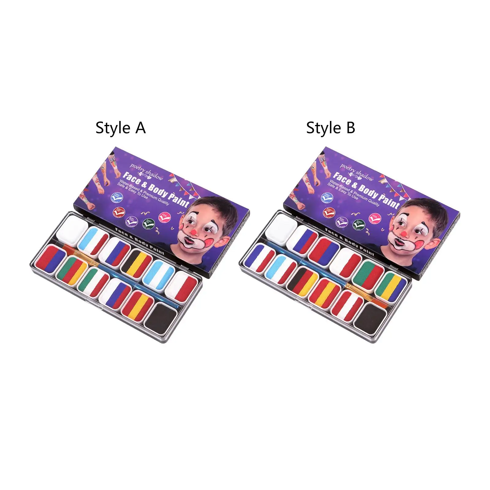 

Face Body Paint Set Makeup for Clubbing Events Stage Performance Masquerade