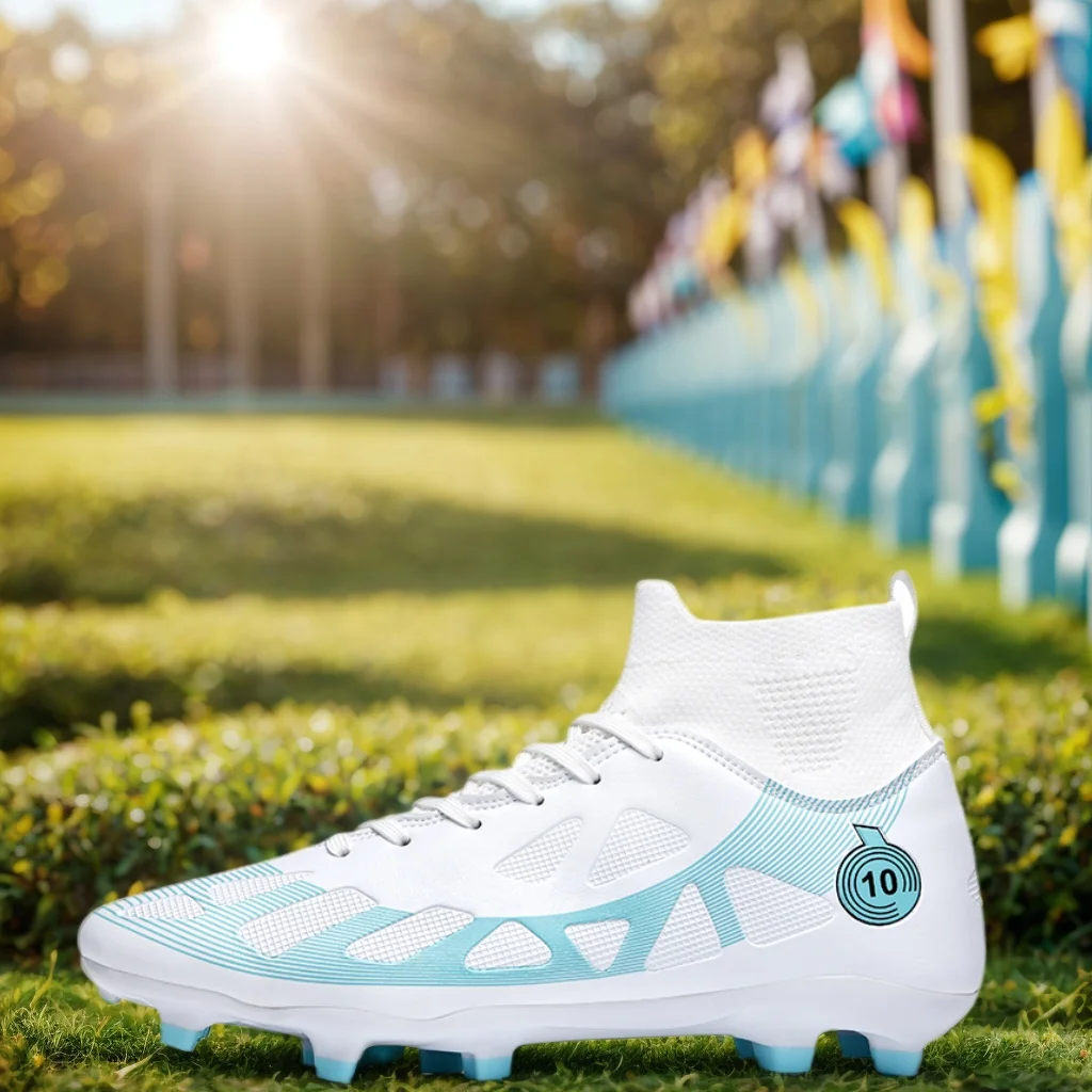 Professional Soccer Shoes Men Outdoor High-Top Sports Football Boots Boots Ag/Fg Long Spikes Artificial Grass Training Match Spi