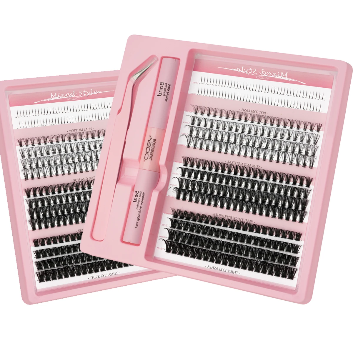 Eyelash Extension Kit C/D Curl Individual Lashes Clusters Makeup Set Lash Bond and Seal Faux Cils Natural Long Fake Eyelashes fake eyelashes lash extension kit eyelash set