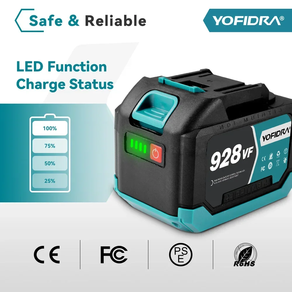 YOFIDRA Rechargeable Lithium Battery 388VF 928VF 22500mAh 15000mAh Li-ion Compatible with Electric Chainsaw Drill Wrench Power Tool - Image 4
