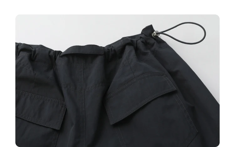 CHIC VEN Women Pants Solid Loose Casual Outdoor Workwear Female Wide Leg Trousers Drawstring Windproof Spring Autumn 2025