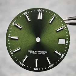 Luminous Blue-Green Watch Face with BGW9 Glow - 28.5mm Enhanced Dial for Customized Timepieces (Army green)
