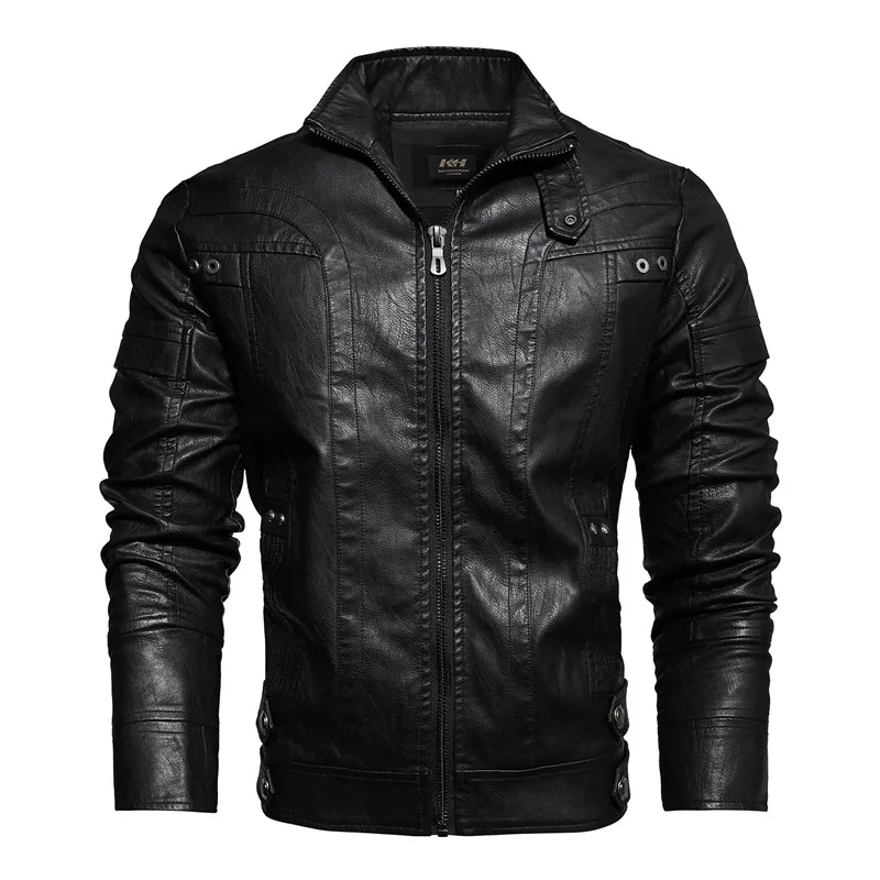 

Winter men's new top jacket high quality pu vintage jacket European and American fashion brand leather jacket