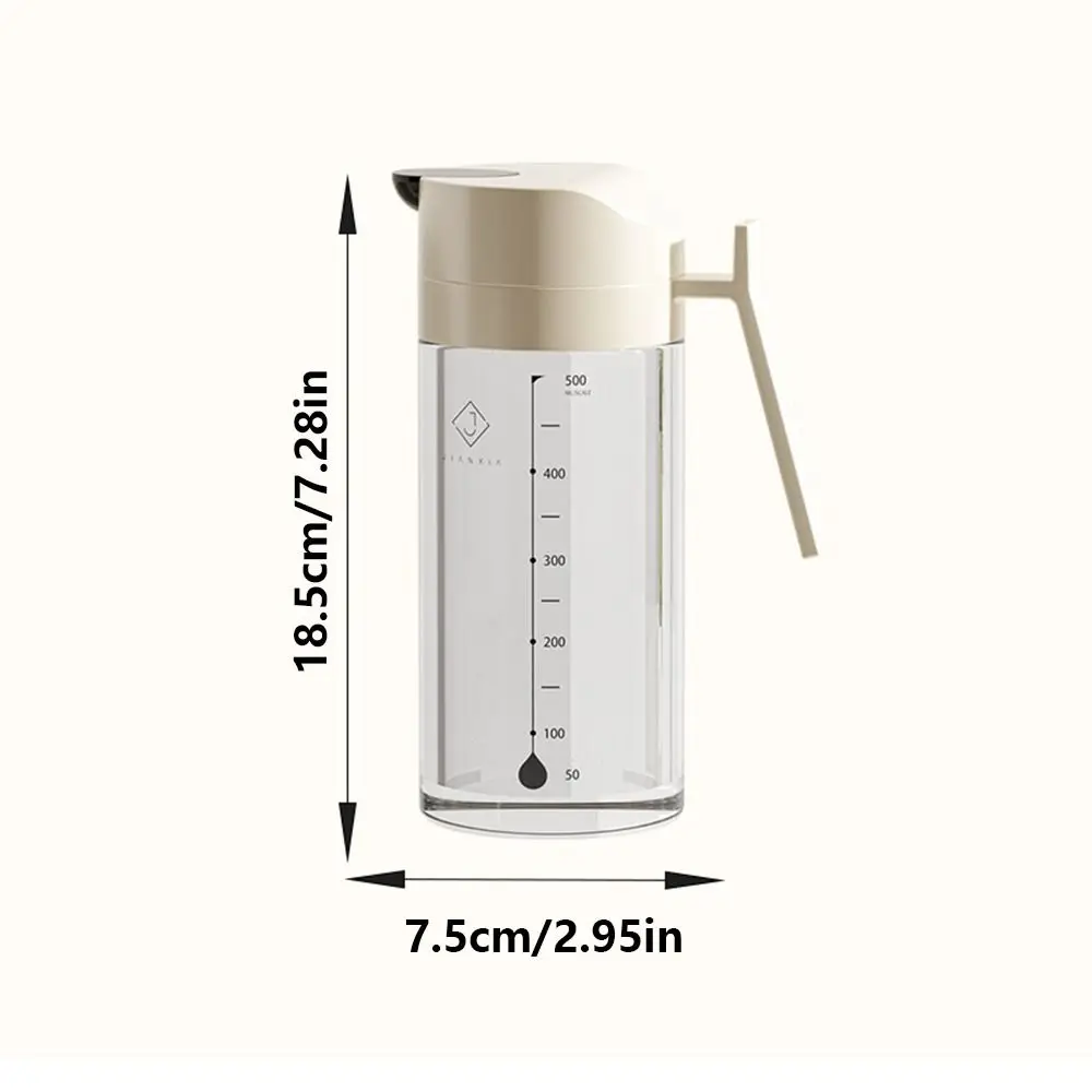 Leak Proof Cooking Oil Pot Large Capacity Automatic Cap Spout Oil Dispenser Heat-resistant Refillable Glass Oil Cruet Container