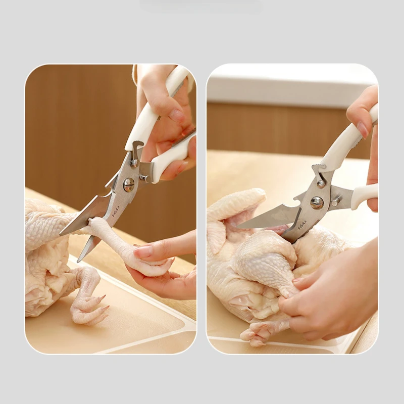 

Kitchen Household Multi-functional Stainless Steel Sharp Chicken and Duck Bone Scissors