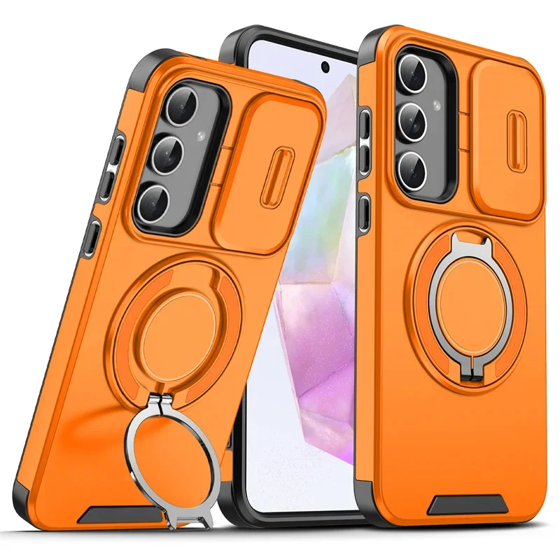 Premium Magnetic Phone Case with Ring Stand and Camera Protection