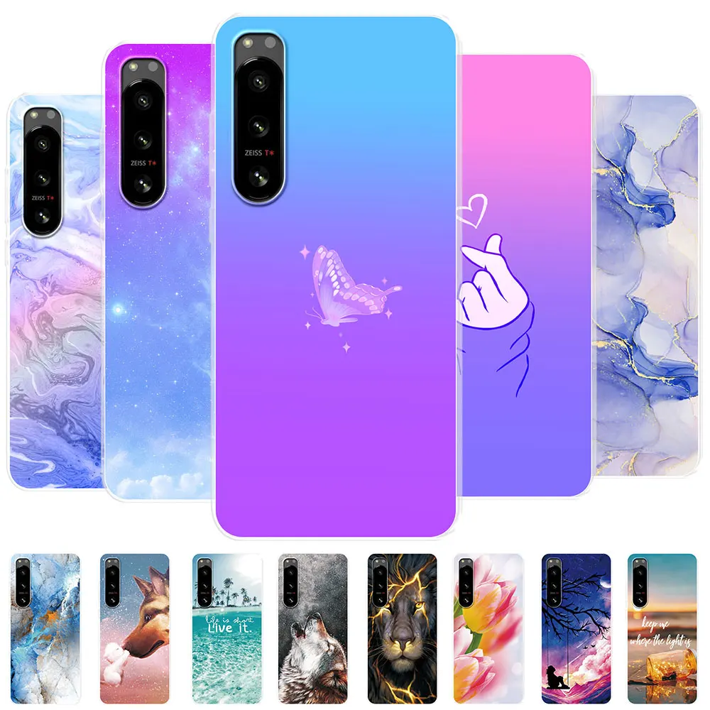 For Sony Xperia 5 Iv Case For Sony Xperia5 Iv Cartoon Flower Phone Cover Silicone Soft Coque For Sony Xperia 5 Iv Shell Fundas