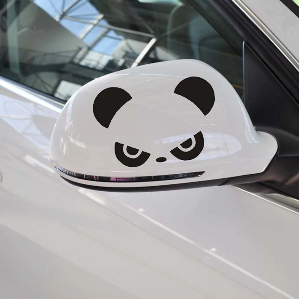 

2 Pcs Car Sticker Panda Eyes Car Sticker Rearview Mirror Window Cover Car Decor Occlusion Scratch