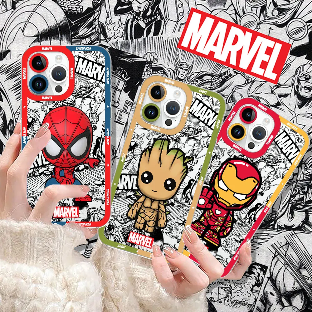 Marvel Iron Spider Man Groot Venom Case Per Infinix Note 30 30I 12 12 G96 10 11 Vip Smart 7 6 5 4 Tecno Pova 4 3 2 5 Pro 5G Cover