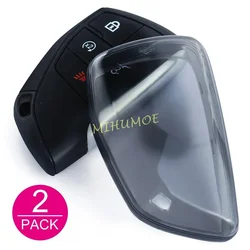 Black Transparent Smart Car Key Fob Case Cover with Keychain (2x Key Case)