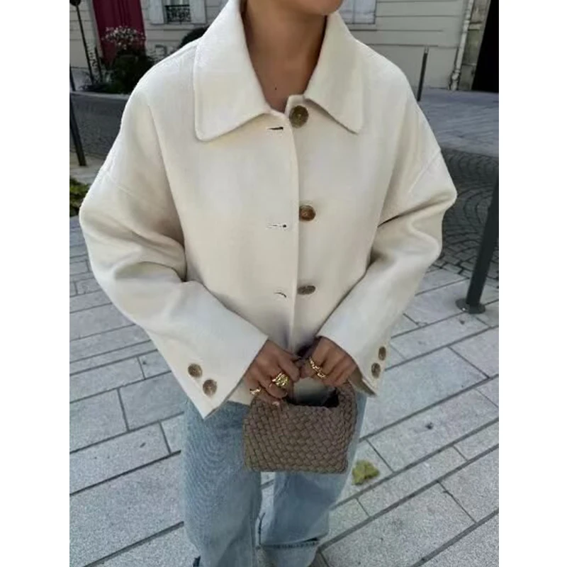 Vestes pour femmes manteaux automne 2025 nouveau Chic ample à manches longues vestes chaudes mode Joker élégant femmes rue vêtements d'extérieur pour jeunes