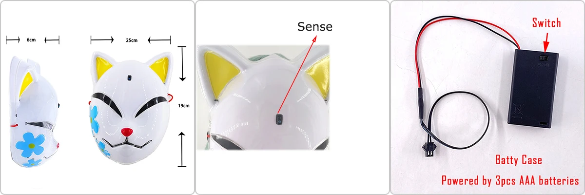 unique halloween costumes New Type Sensor Switch Light up LED Mask Color-changing Funny Party Mask Halloween Cosplay Party Mask Japanese Anime Props funny halloween costumes