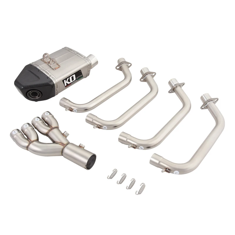 

Complete Pipe For KAWASAKI ZX4R/ RR 2023 Motorcycle Exhaust Stainless Steel+Carbon Head Connect Muffler Silencer Baffle