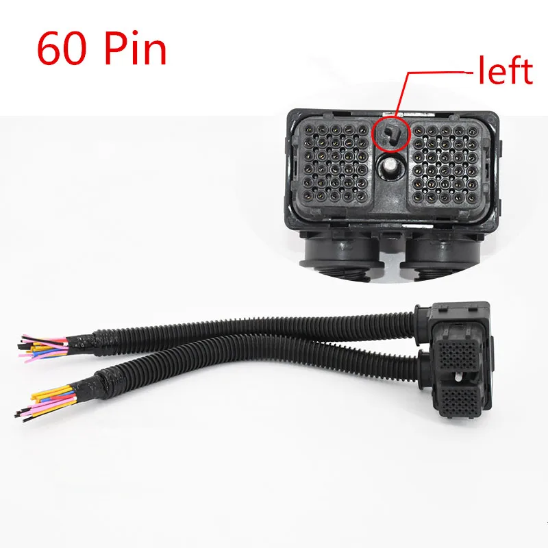 60 Pin/Way Engine ECU Computer Board Plug Connector With 40cm Wire 
