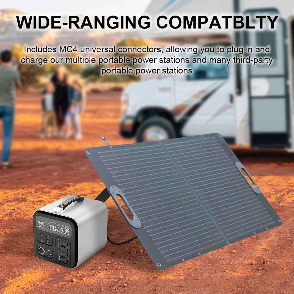 Ctolity SPC100 Camping 100W Solar Panel Complete Kit Foldable 24V Portable Generator Battery Energy Built-in MPPT Comtroller