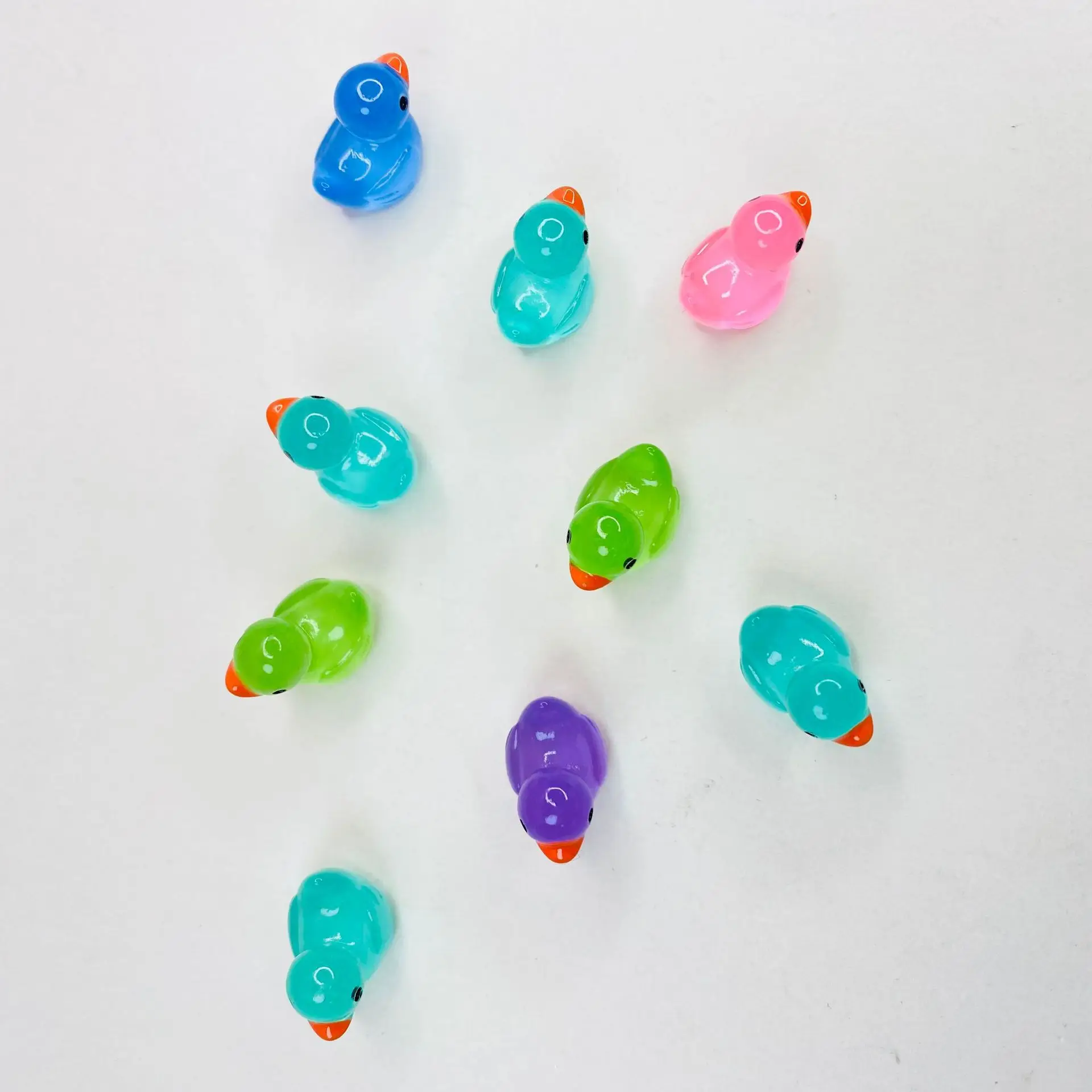 Phone Case Decoration 10Pcs 20Pcs Nightglow Little Duck Cartoon 3D Transparent DIY