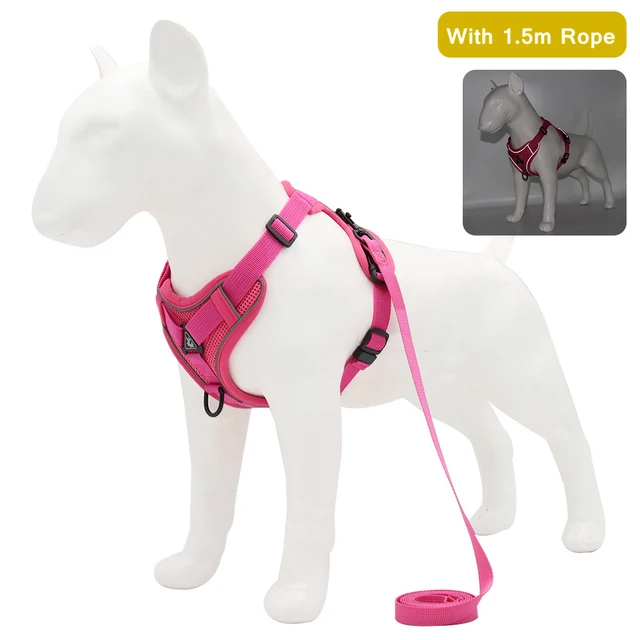Pet Reflective Nylon Dog Harness No Pull Adjustable Medium Large Dog Vest Safety Vehicular Lead Walking Running Strap Rope hunting dog collars	 Dog Collars