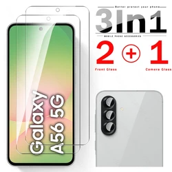 Premium 9H Tempered Glass & Camera Lens Screen Protector Film - Samsung A16 5G (3In1 2Front 1Lens)