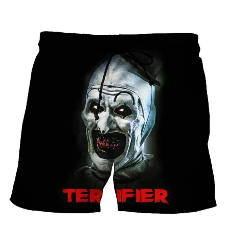 Terrifier 2 Horror Movie 3D Print Beach Shorts Men's Hip Hop Oversized Surfing Board Sport Pants Swimsuits Trunks Kids Clothing 6