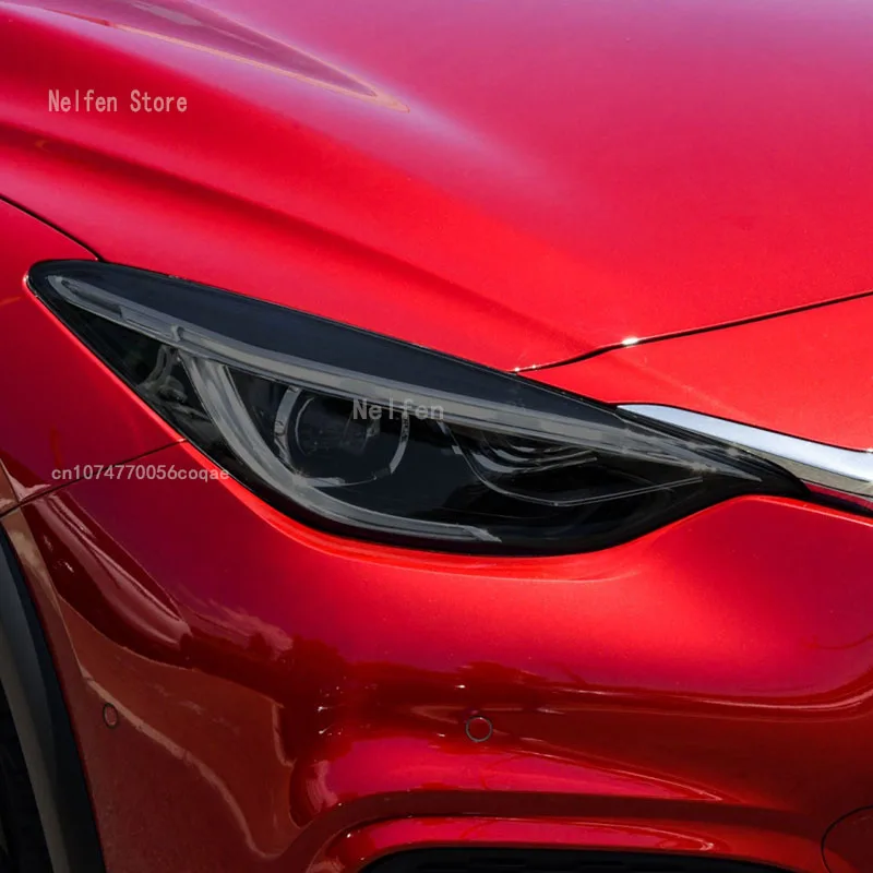 

Защитная пленка для автомобильных фар INFINITI QX30 2017-2018, виниловая Прозрачная черная наклейка из ТПУ для восстановления