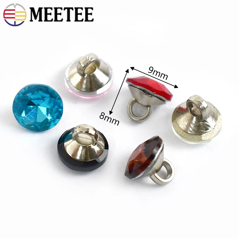 20/50mm 9mm 유리 드릴 의류 단추 칼라 라운드 클라스프 셔츠 단추 DIY 의류 장 바느질 액세서리
