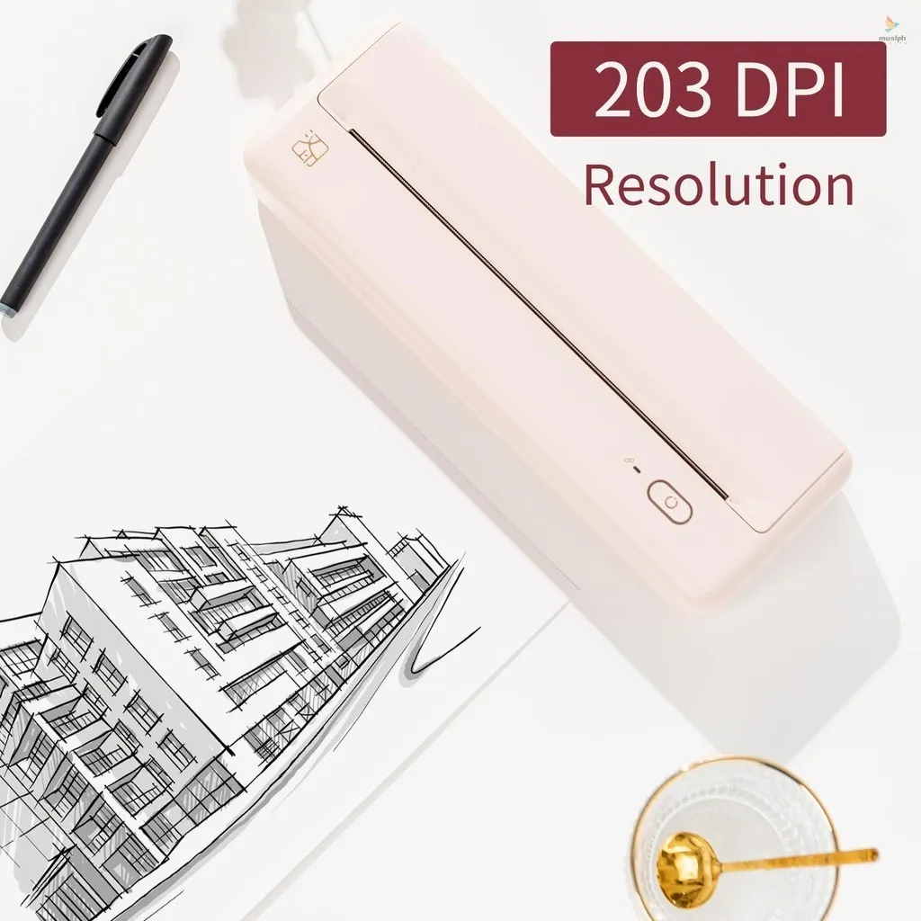 HPRT MT810 A4 휴대용 열전사 프린터, 무선 BT 연결, iOS 안드로이드 모바일 포토 프린터 지지대, 210mm, 110mm