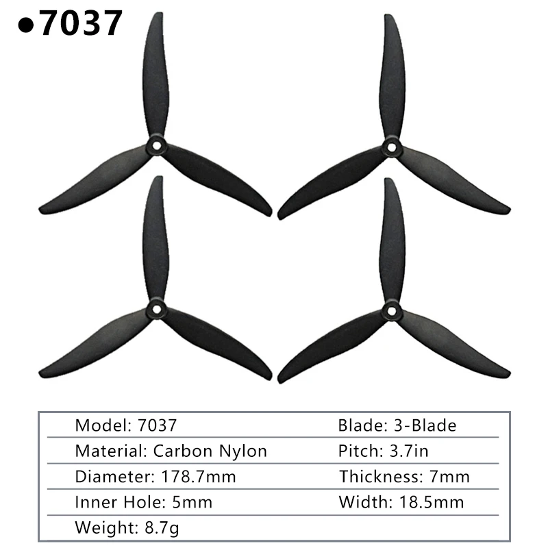 2PAIRS GEMFAN Drone Propeller Cinelifter 3 Blade Props - CW/CCW 7035 7037 8040 8060 9045 1050 Efficient 3-Blades For RC FPV Drone 12