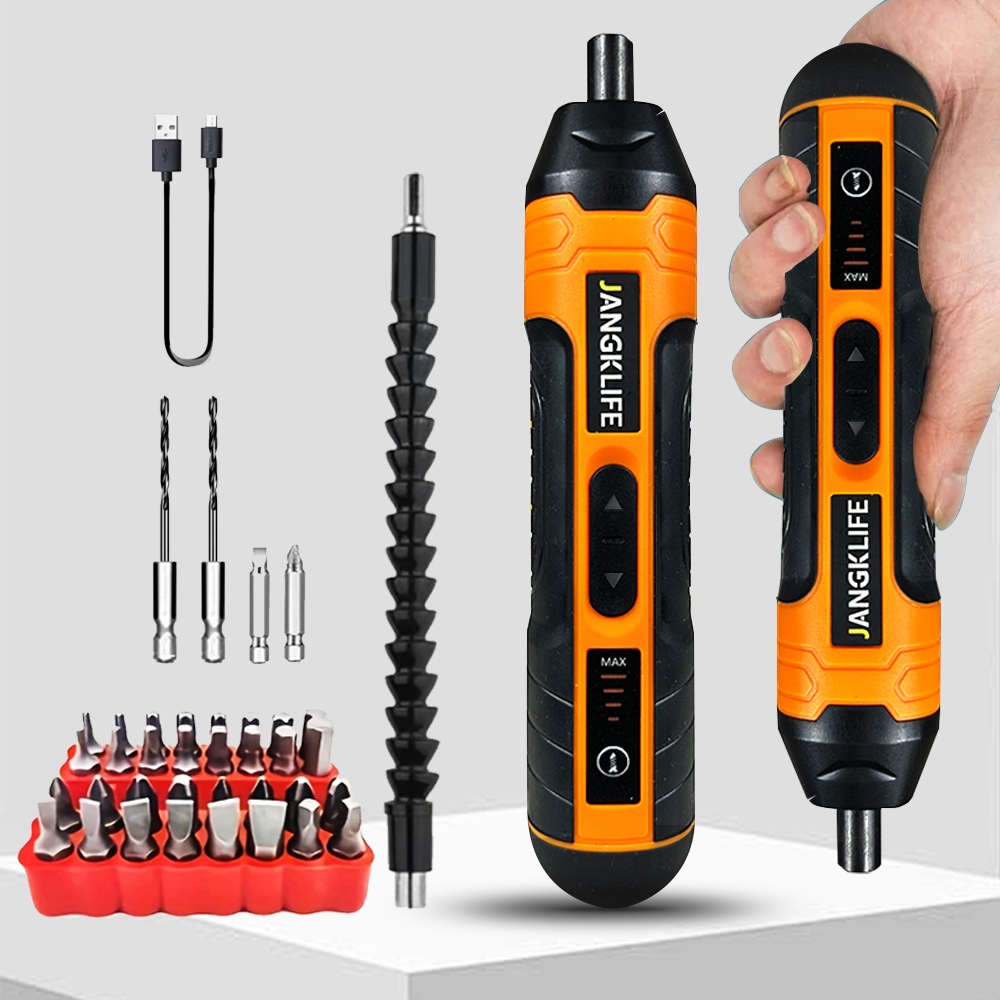 JANGKLIFE Cordless Electric Screwdriver Rechargeable 1300mah Lithium Battery Mini Drill 3.6V Power Tools Set