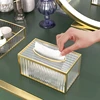 1pc Glass Tissue Box Ornament Bedroom Desktop Tissue Box Living Room, Bathroom, Dining Room Desktop Paper Box Home Decor 6