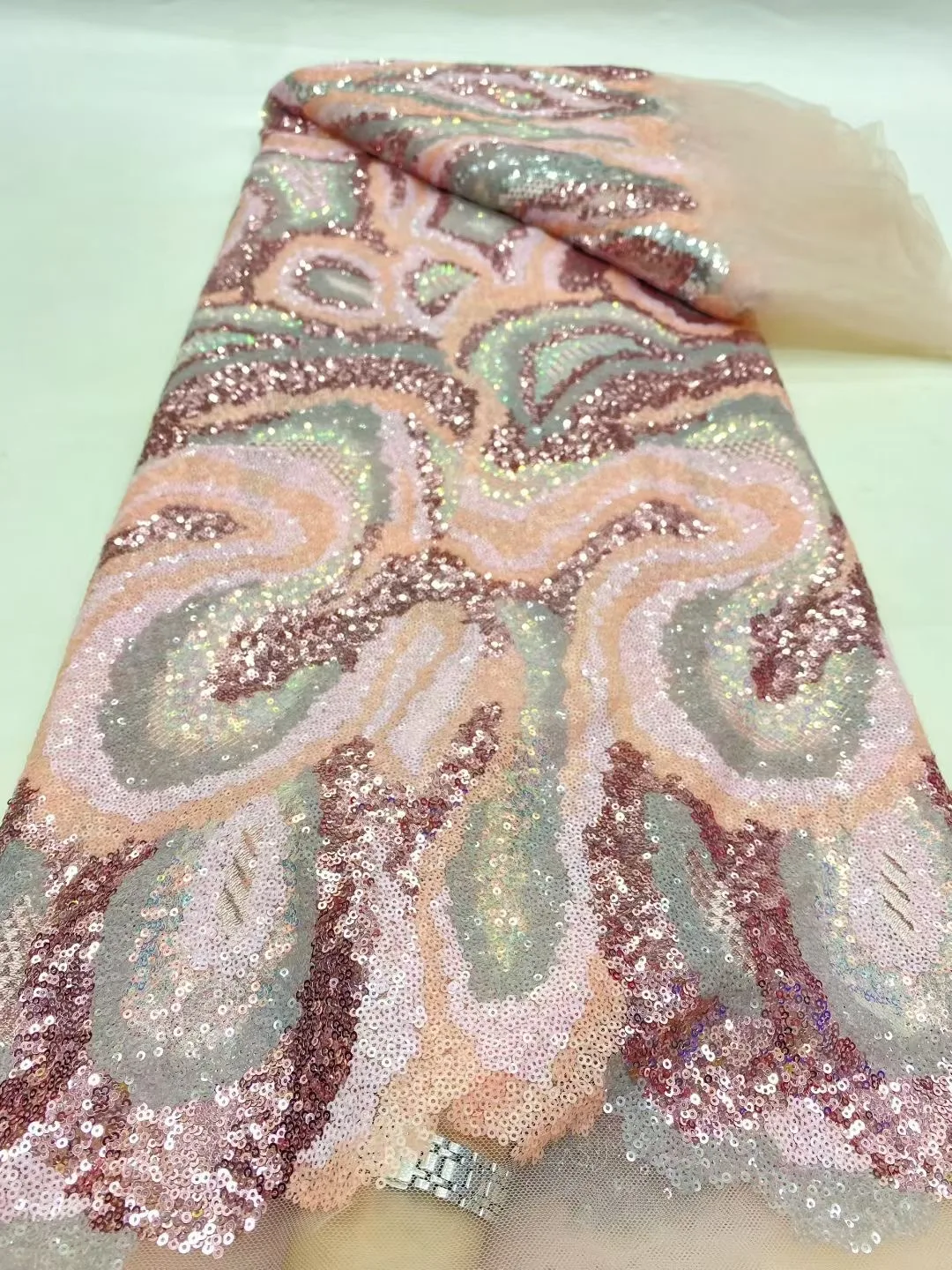 5 Yards African Mesh Lace Sequin Fabric,Fabrics By The Meter,For  Sewing,Clothes,Green,Tulle,Wedding Dresses,Embroidery,Crafts - AliExpress 15
