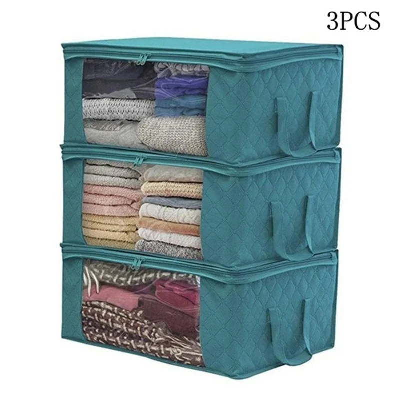 Large Capacity Non-Woven Clothes Quilt Storage Bag Dust-Proof Sweater Blanket Organizer Box Foldable Sorting Pouche Home Storage 6