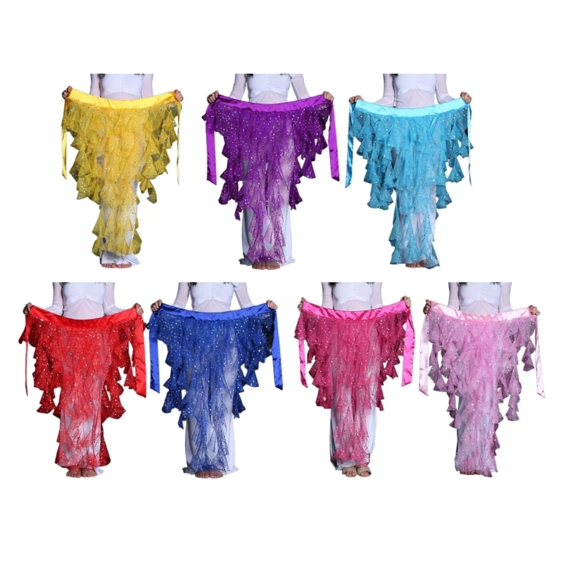

Belly Dance Wrap Belt Hip Skirt Stage Performances Props Waist Band Belly Dancer Hip Wrap Accessory for Yoga Classes