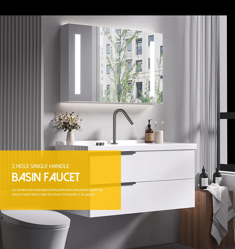 Gunmetal Basin faucet Knurled knob Hot & Cold Sink Mixer 360 Rotating Spout Wider spread Deck Mounted Basin Tap Bathroom Faucet