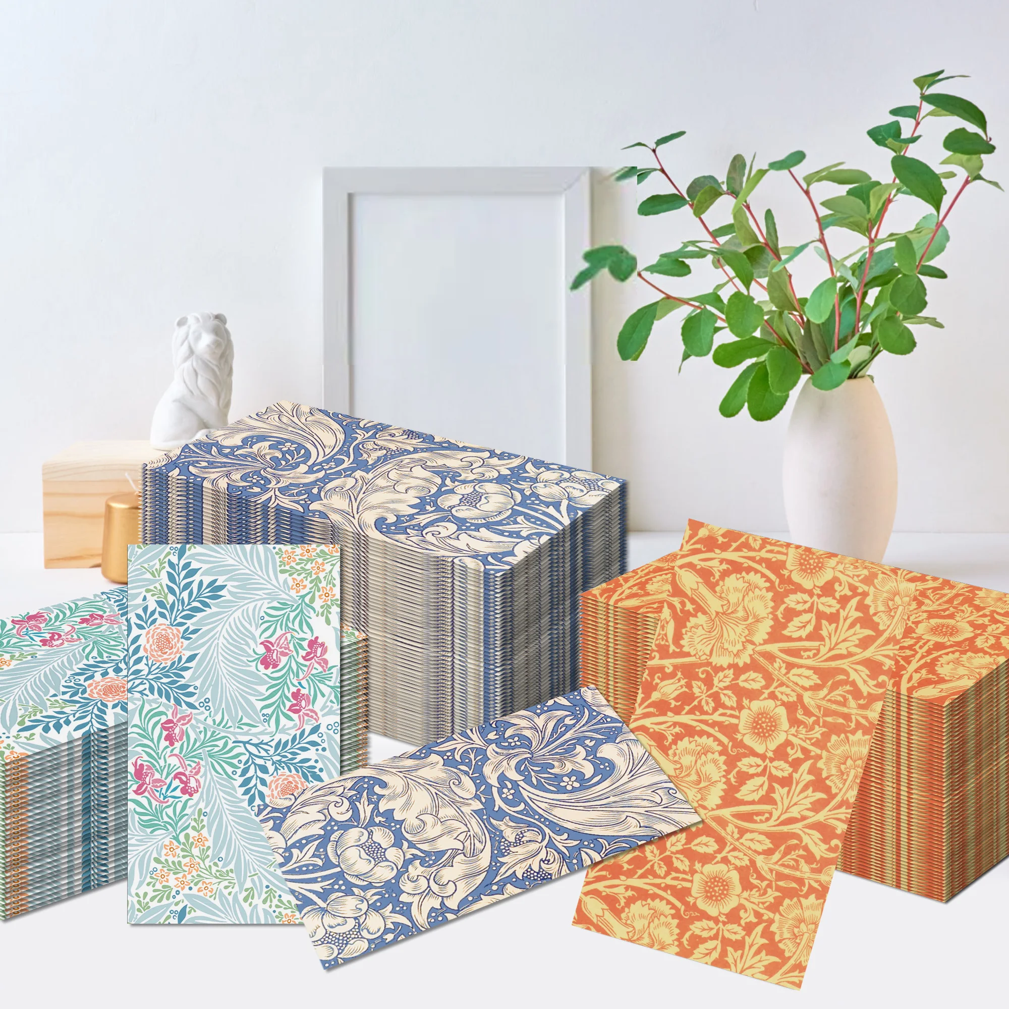 20 teile/satz Vintage Muster Rebe Lange Papier Servietten, Einweg Abendessen Papier Für Party Hochzeit, Taschentücher Badezimmer Handtücher – Detail 8