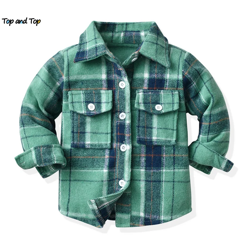 Newborn Uniex Baby Boys Girls Long Sleeve Flannel Shirts Single Breasted Lapel Blouse Tops Toddler Infant Clothes