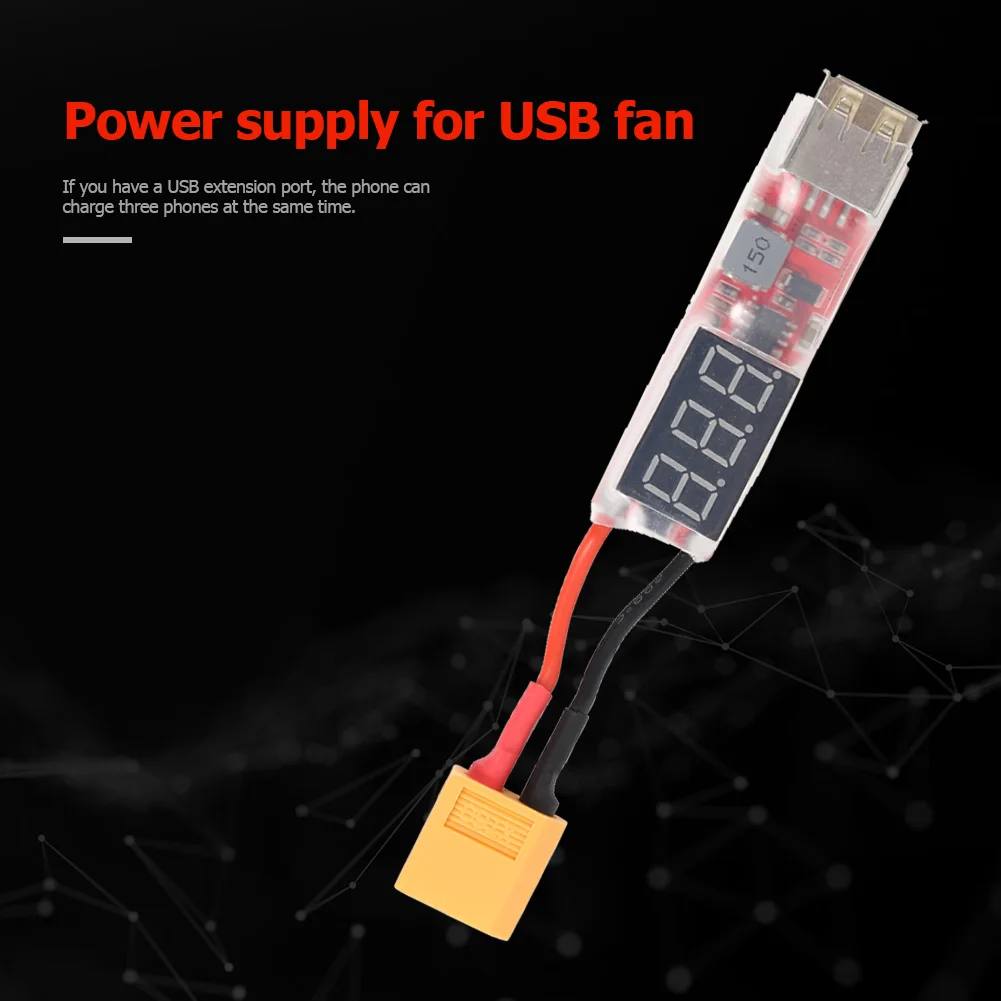 2S-6S Lipo Lithium Battery XT60 Plug To USB Charger Converter with Voltage Display Charging Protection Board for Phones Tablet