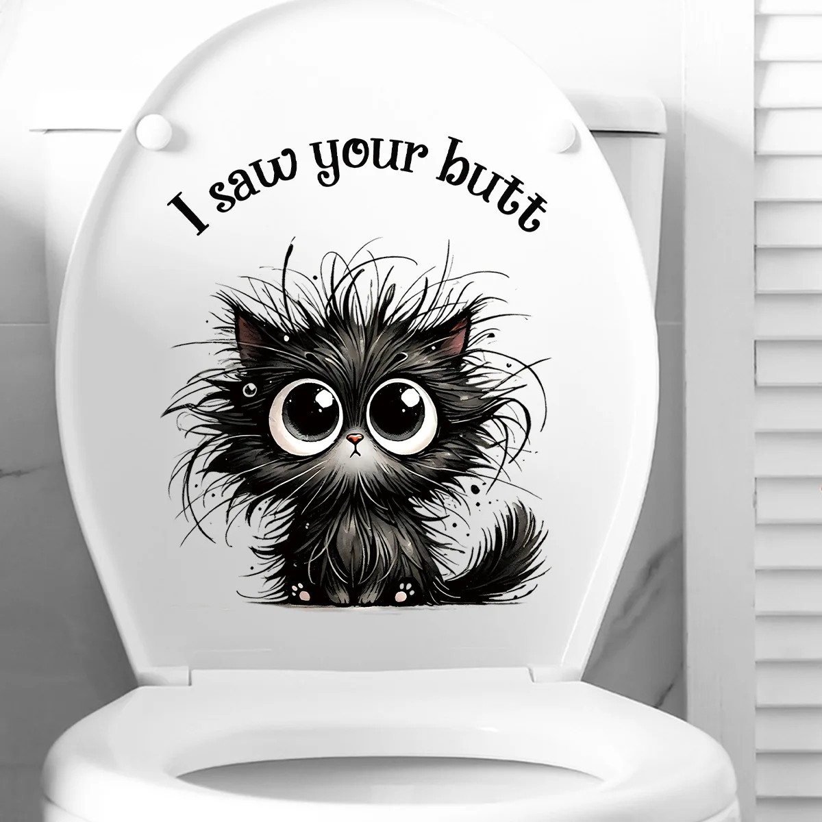 Toilet Stickers Kitten Wall Bathroom 1cs