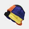 Autumn and Winter Acrylic Patchwork Thicken Knitted Hat Warm Skullies Cap Beanie Hat for Girl and Women 07 5