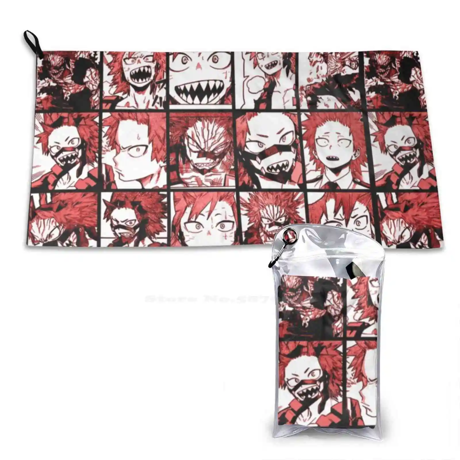 

Bnha Kirishima Коллаж-цветная версия микрофибра быстросохнущее полотенце пляжное полотенце Boku No Hero Академия коллаж официальное искусство Манга