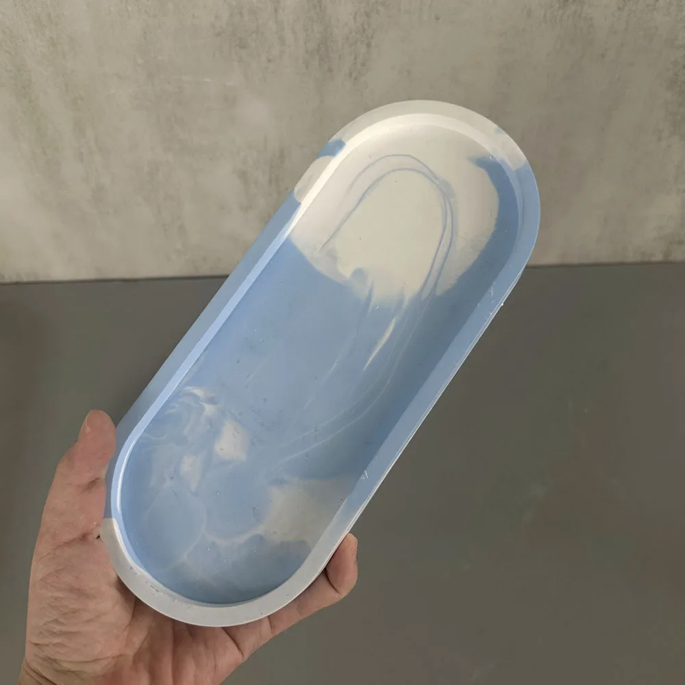 Silicone Mold Oval Storage Tray DIY Flower Pot Base