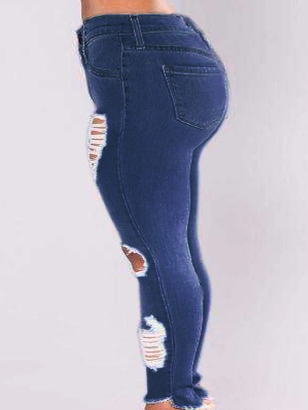 Plus Size Women's Ripped Boyfriend Jeans Cute Distressed Jeans