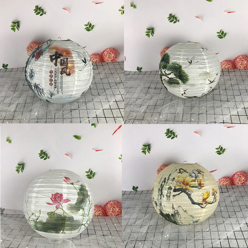 Description Picture 5 of itemPine/Orchid/Plum Blossom Round Paper Lantern Lamp Shade Chinese Oriental Style Light Restaurant Wedding Home Decor Gifts