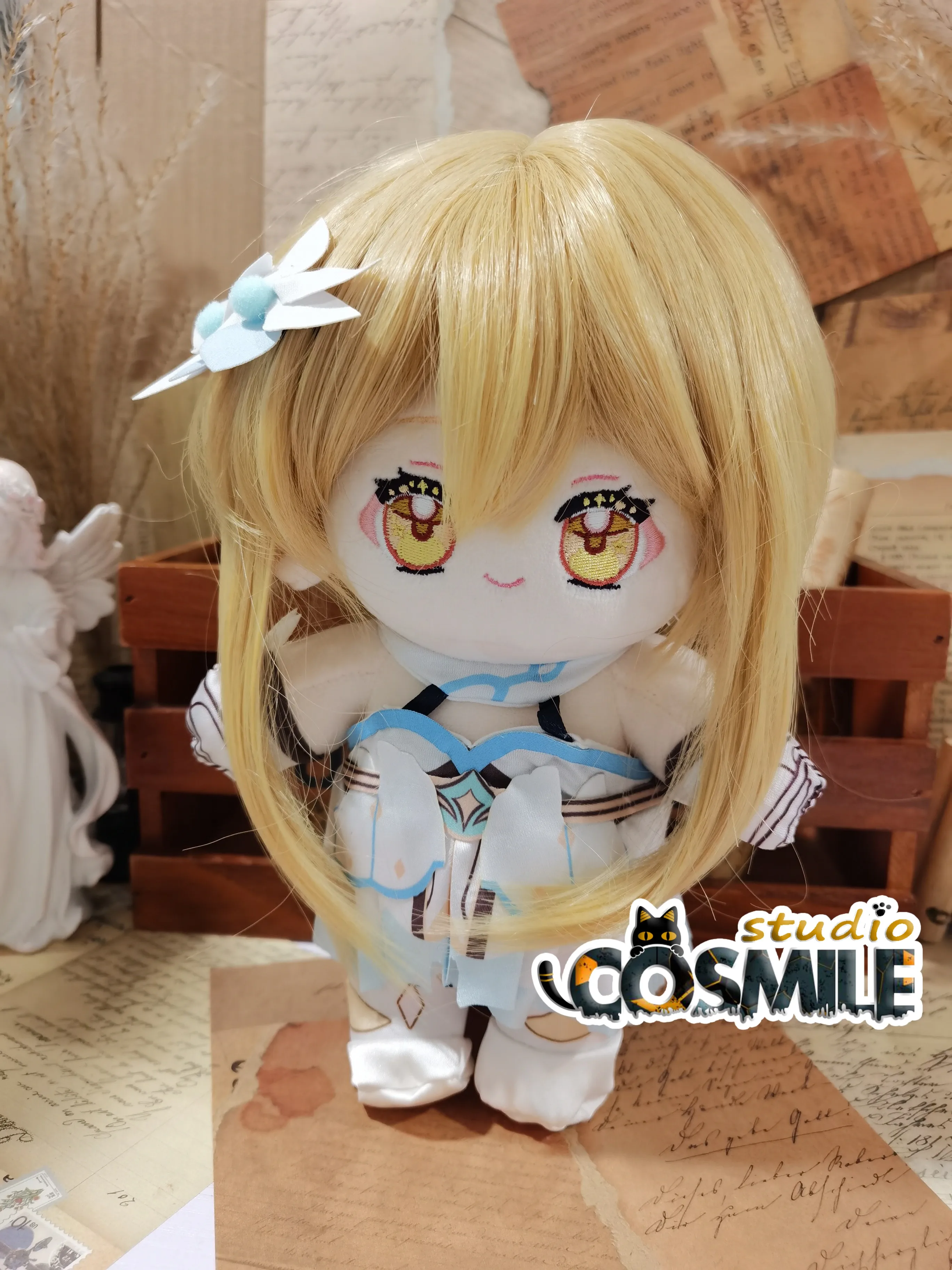 

Game Genshin Impact Lumine Stuffed Plushie Toy 20cm Plush Doll Body Clothes Clothing Costume Cosplay Kids Gift XQ