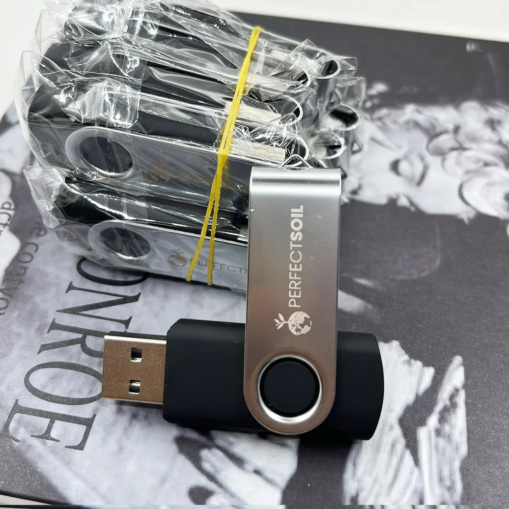 50개 묶음 USB 플래시 드라이브 메모리 스틱 미니 회전식 펜 드라이브 저장 장치 펜드라이브 64GB 무료 맞춤 로고 비즈니스 선물 32GB