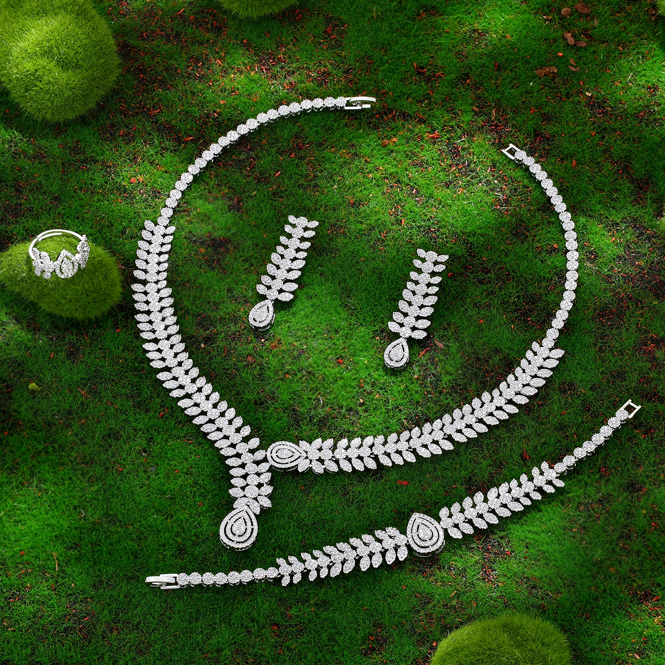 

2024 New 4-piece Bride Zirconia Full Set Women's Party Jewelry Set Dubai Nigeria Crystal Wedding Jewelry Set