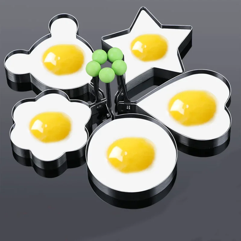 Egg Mold Stainless Steel Ring 5 Style Fried Egg Pancake Shaper Omelette Mould Frying Egg Cooking Tools Kitchen Accessories