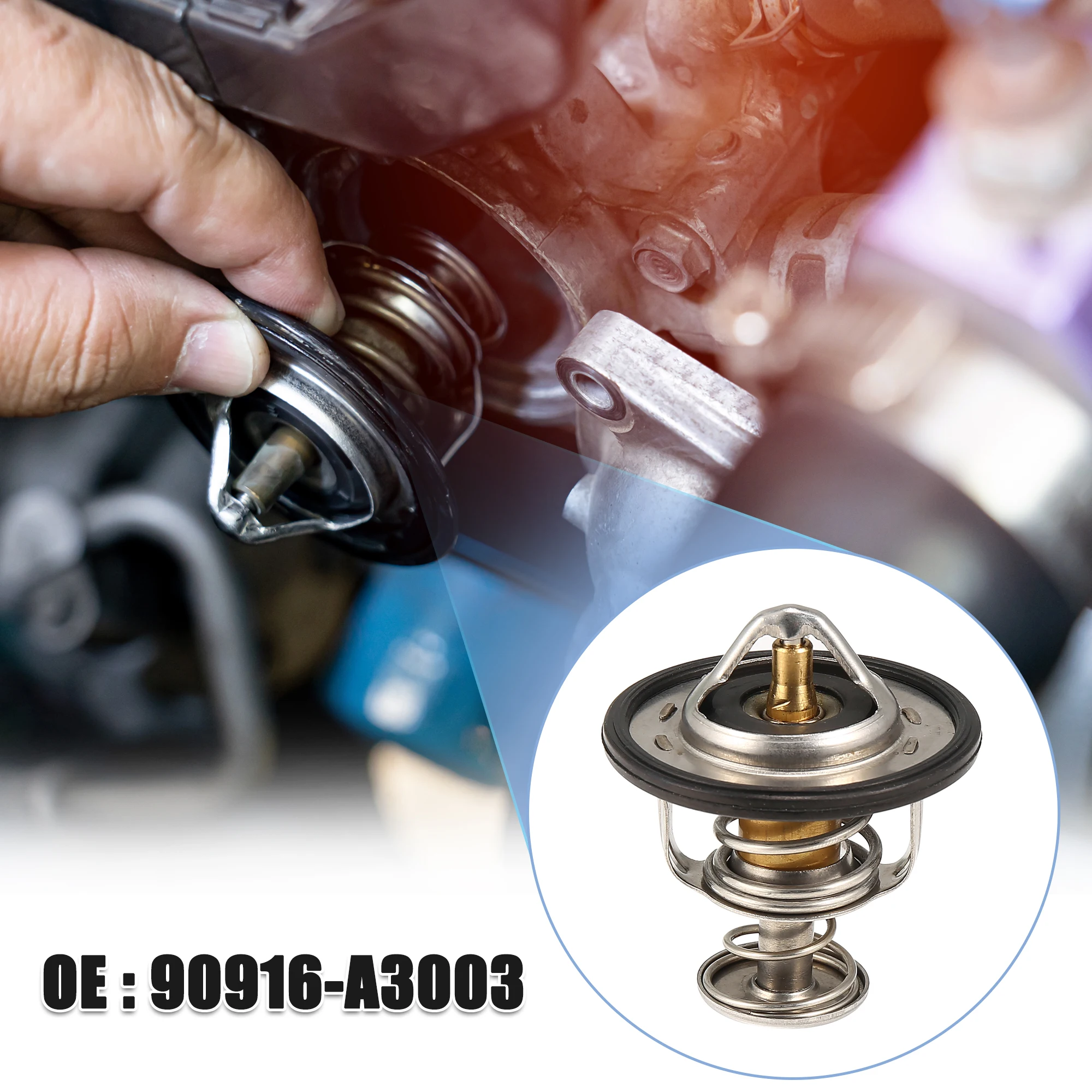 X Autohaux Car Engine Coolant Thermostat 90916-A3003 for Toyota RAV4 Camry Avalon Celica Corolla Highlander MR2 Spyder Sienna