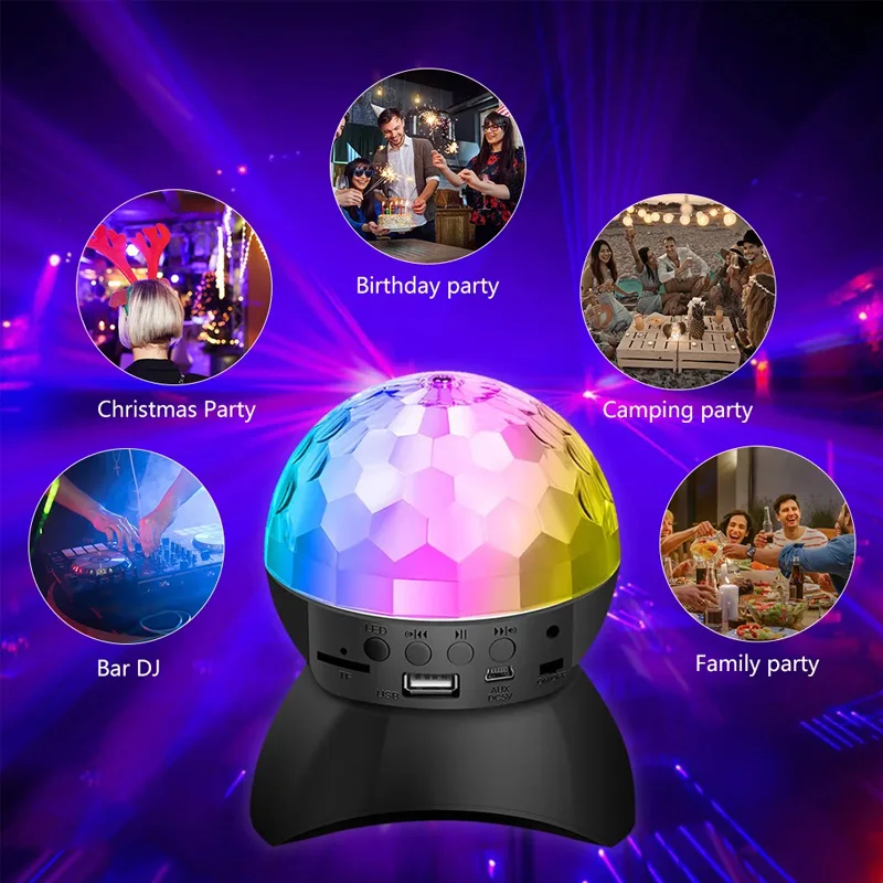 Speakers Disco Wireless Bluetooth Music Rotating Stage Light