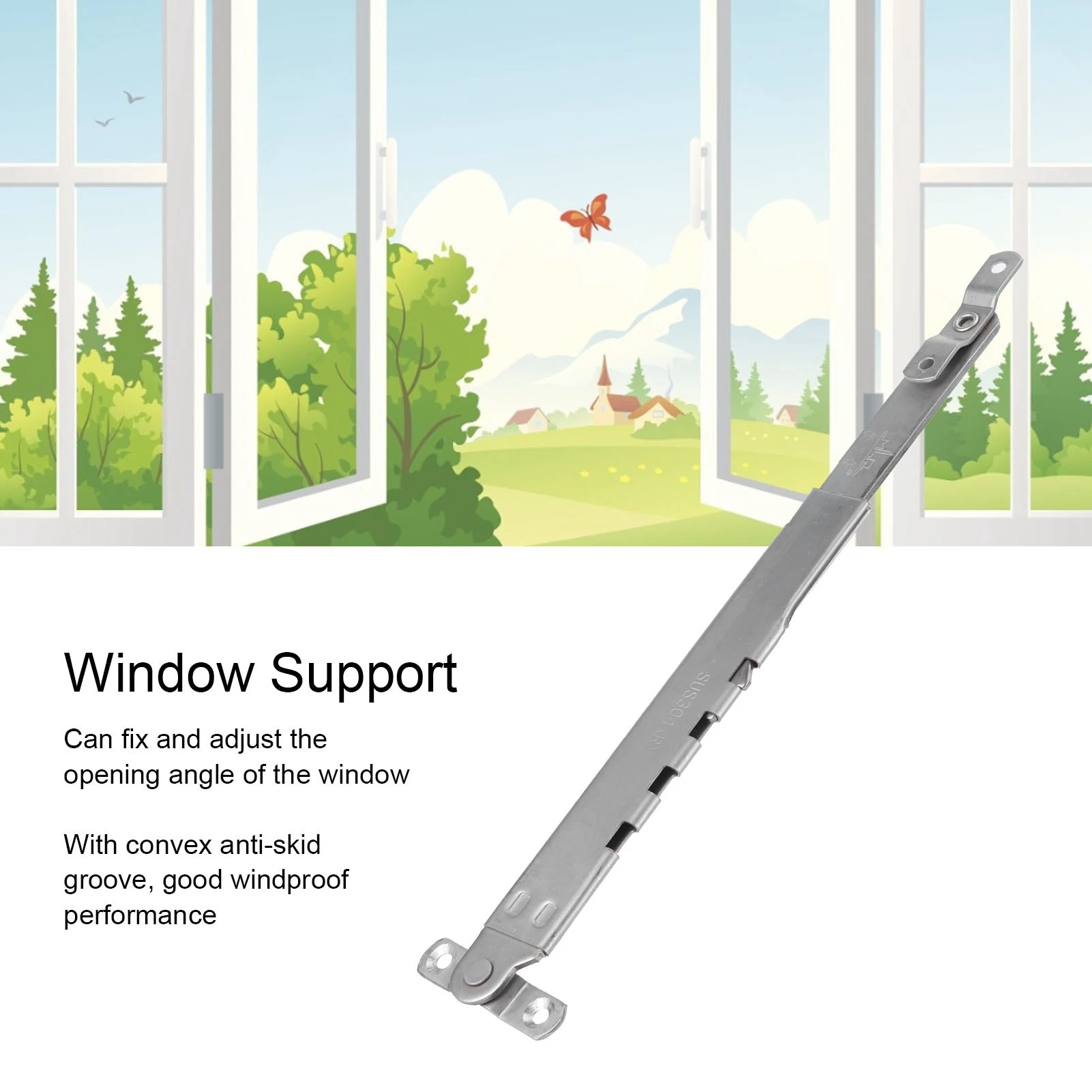 Wind Bracing Limiter Window Limiter Controller Stainless Steel Telescopic Wind Bracing Support Accessory Window Support